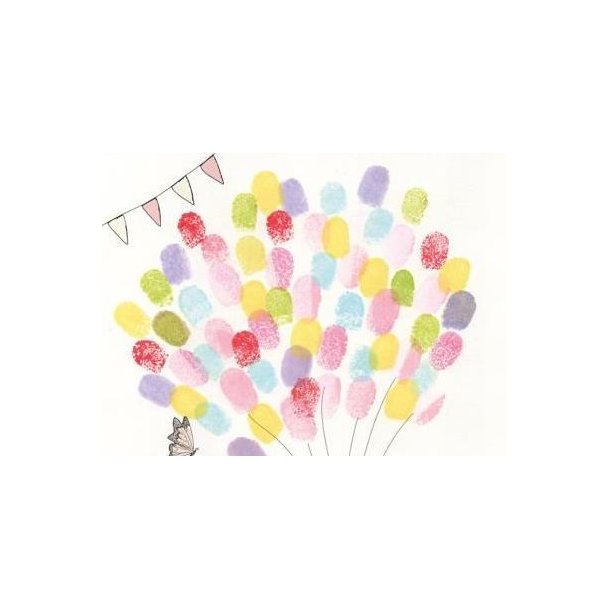 Plakat - fingerprint - Dino regnbuefarvet 